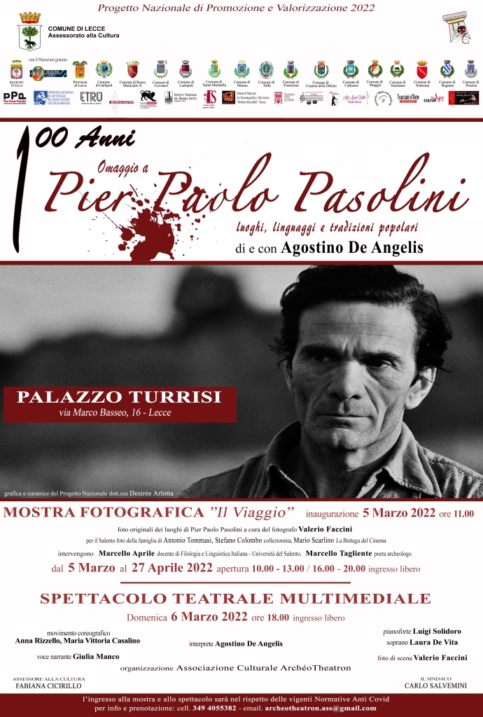 Omaggio a Pier Paolo Pasolini, luoghi, linguaggi e tradizioni popolari